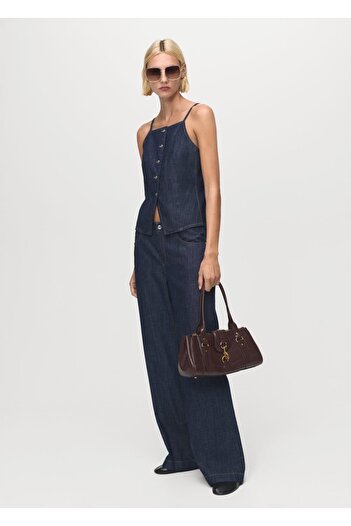 MANGO Woman Buttoned Denim Blouse