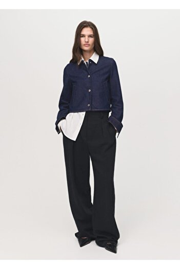 MANGO Woman Crop denim ceket