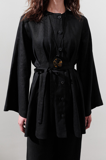 Manuka Linen Pencil Tunic Black