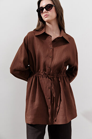 Manuka Linen Waist Tie Tunic Copper