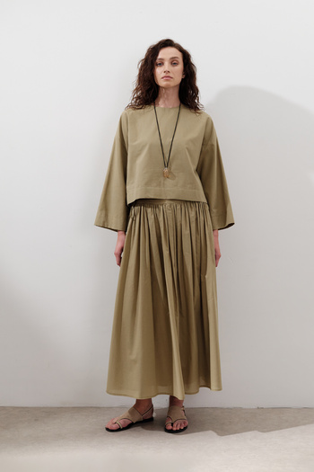 Manuka Tie-Up Detail Wide Skirt Soil