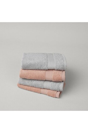 Linens Vita 4-Piece Cotton Hand Towel Set 33X33 cm Rose/Mink