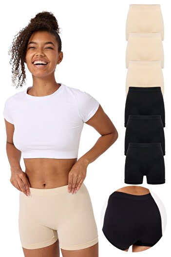 FOREVER MORE Γυναικείο Basic Boxer χωρίς ραφές 6 συσκευασιών