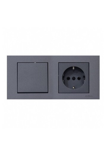 OVİVO Ovivo Grano Smoked - Set of 2 Switch and Grounded Socket