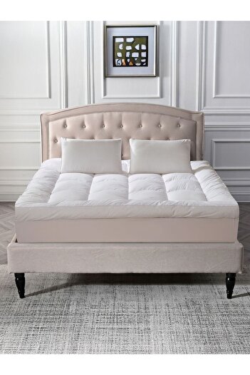 Donetella 120x200 14 Cms Microfiber Hotel Mattress Topper-1500gsm, Single Size -fitted Style