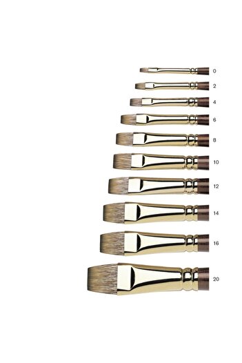 Winsor Newton Winsor & Newton Monarch Συνθετική κοντή επίπεδη βούρτσα με μακριά λαβή Νο:14