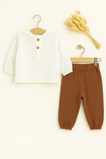 Lamonde Muslin 100% Cotton Basic Double Set 6-9-12-18 Months