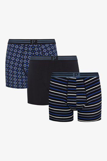 Penti Boxer pentru bărbați din bumbac Circle 3 piese multicolore