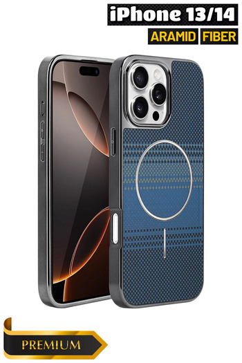 EWEC iPhone 13/14 Uyumlu MagSafe Destekli Aramid Fiber Premium Telefon Kılıfı – Kadife İç Yüzey