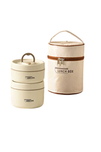 OEM Set of 2 thermal casseroles with insulated bag, capacity 1040 ml, cream
