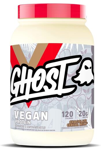 Ghost Vegan Protein Powder, Chocolate Cereal Milk - 2lb, 20g of Protein