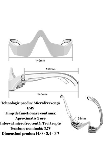 OEM Anti-glare glasses with red light and EMS microcurrents, 3 modes, USB-C, 50 min battery life