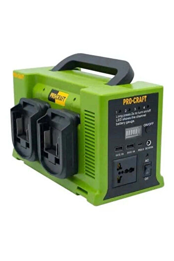 ProCraft Pdr Tools Portable Inverter PROCRAFT PSI 20, 330W, 12V, LED Flashlight, USB, 4 Battery Slots