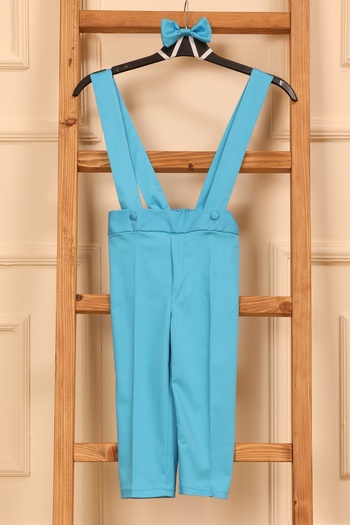 KÜÇÜĞÜM BUTİK Pantaloni și papion Sweet Blue Salopet (SALOPET-PAPION)