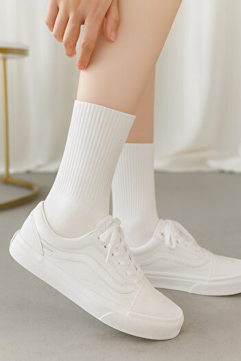 Zerenyus Cotton Sports Socks Unisex - 3-Piece White