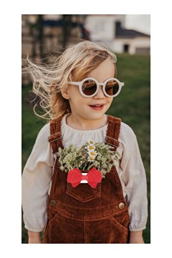 MACERATİ Nordic Unisex Cream Round Frame 0-10 Years Uv400 Kids Sunglasses