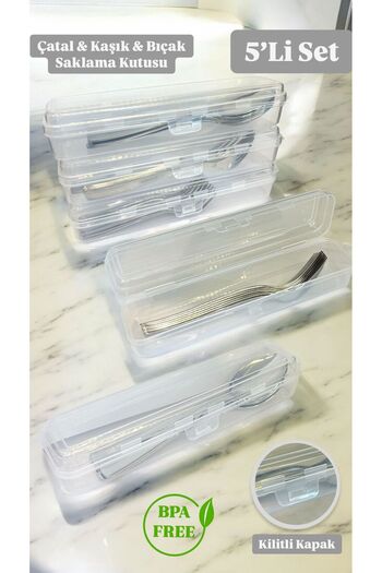 Bayev 5 Pieces Multix Cutlery Set Storage Box Set Dowry Set Organizer Storage Container