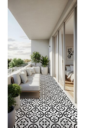 DECOMALL Suya Dayanıklı 100 x 100cm Mutfak Banyo Zemin Mermer Mobilya Fayans Yapışkanlı Folyo Kaplama Code152