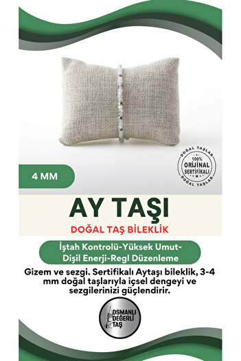 OSMANLI DEĞERLİ TAŞ Sertifikalı Aytaşı Doğaltaş Bileklik 3-4 Mm, B997