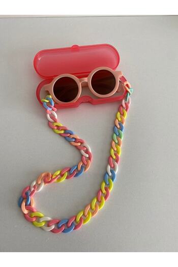 MACERATİ Nordic Pink 0-8 Years Old Cool Kids Set of 3 Sunglasses, Glasses Case and Glasses Chain