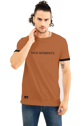 COLOR HUNT 100% Cotton Mens Crew Neck T- Shirt with Treding Prints