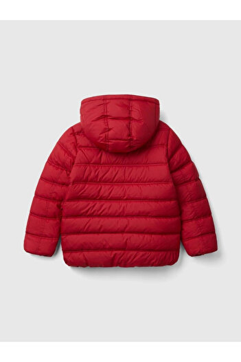 Benetton Boy's Embroidered Pufa Coat, Ages 6-14, Red