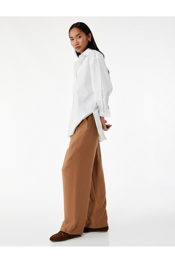 Koton Modal Fabric Pocket Pleated Wide Leg Palazzo Pants