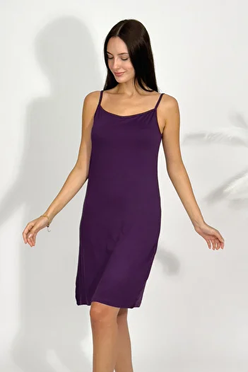 Betimoda Women's Cotton Combed Viscose String Strap Underwear Tunic Purple