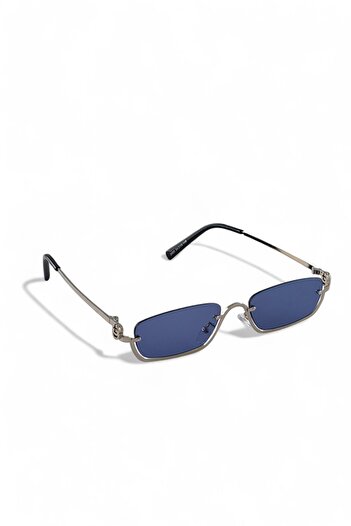 REN EYEWEAR Gulite Sunglasses Metal Half Frame Silver Navy Blue 2025 Women's Modern New Season