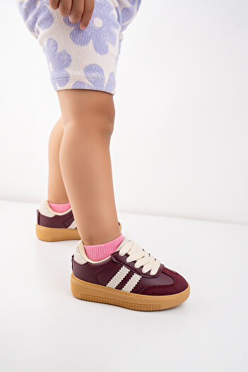 Blyss Kız Erkek Çocuk Bebek Bordo Spor Ayakkabı Sneaker