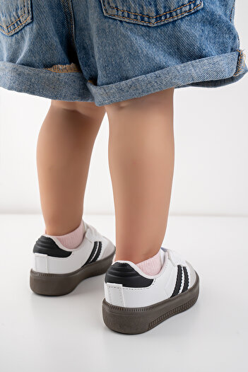 Blyss Kız Erkek Çocuk Bebek Beyaz Siyah Spor Ayakkabı Sneaker