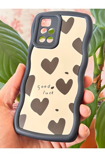 Fibaks Xiaomi Redmi 10 2022 Compatible Case Mirrored Heart Patterned Soft Edged Camera Protected Silicone Cover