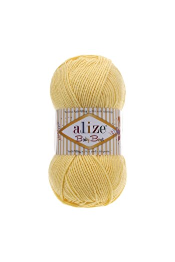 Alize BABY BEST BAMBOO CONTENT NON-ITCHY BABY CARDIGAN FOR KNITTING A SWEATER 250 LIGHT YELLOW