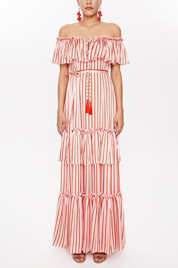 SOCIETA Belted Off Shoulder Dress - 93231