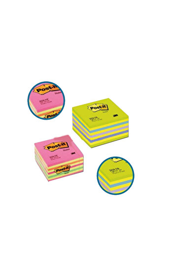 Post-it Adhesive Note Paper Cube Rainbow 450 Yp 76X76 Shades of Pink 2028-Np