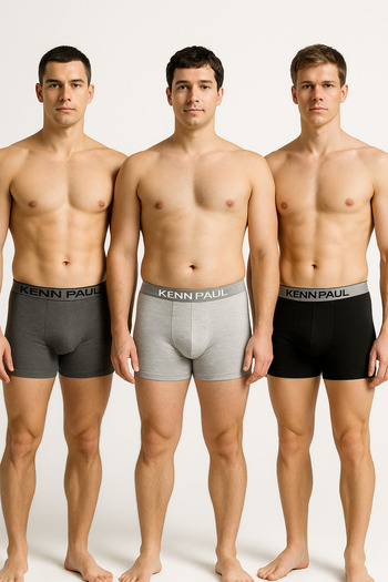 Kennpaul 10 Pack Men's Gray Tone Mixed Cotton Boxers |   Soft Fabric |