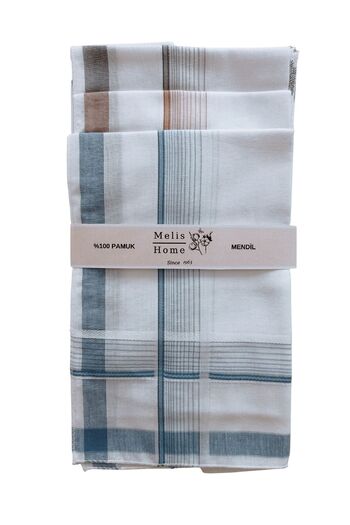 Melis Home 12 штук чоловічих хусток розміром 40x40 см у смужку - 100% бавовна