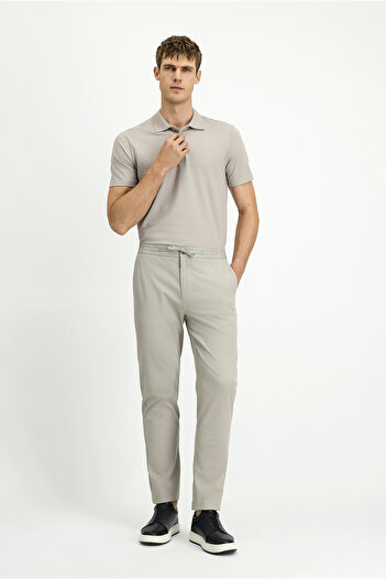 Kiğılı Slim Fit Slim Fit Lycra Drawstring Pants with Elastic Waist