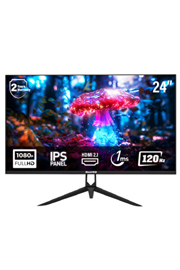 Sades شاشة ألعاب Russula مقاس 24 بوصة FHD IPS، HDMI 2.1، 1 مللي ثانية (GtG)، 120 هرتز، DP، لوحة مضادة للتوهج