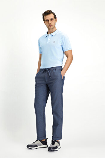 Kiğılı Slim Fit Slim Fit Patterned Elastic Waist Drawstring Lycra Trousers