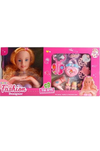 Toybox Makeup and Hair Styling Doll Head Toy Kit, Kids Pretend Play Set