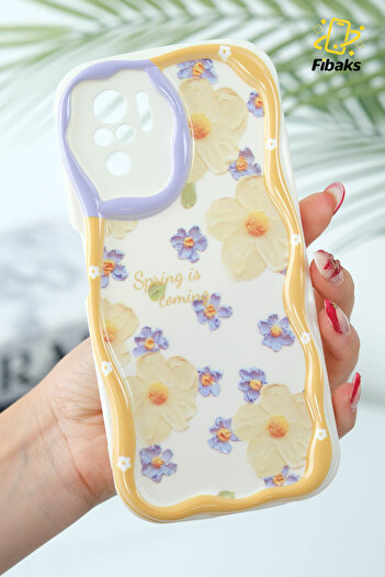 Fibaks Redmi Note 10/10S Compatible Case Designed Patterned Camera Protection Daisy Flower Colorful Silicone Cover