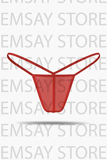 ŞAHANE İÇ GİYİM Original Fancy See-Through Sexy Tulle Men's Red String Large Size