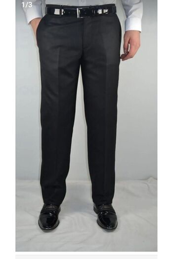 Rewoly Men's Black Classic Fabric Trousers
