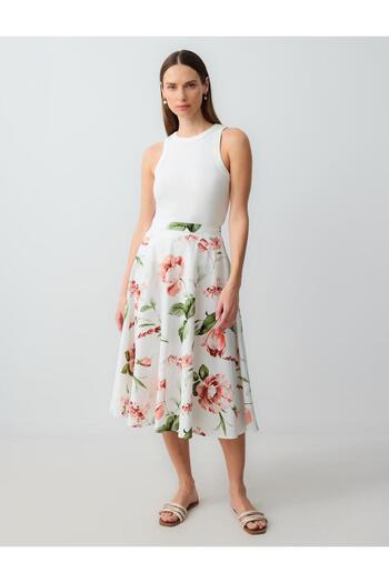 Jimmy Key Ecru Loose Woven Skirt