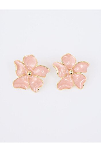 Jimmy Key Orange Flower Figured Minimal Earrings