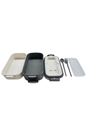 best buy Best 2 Tier Spoon - Portable Feeding Container & Lunch Box with Fork - Gray