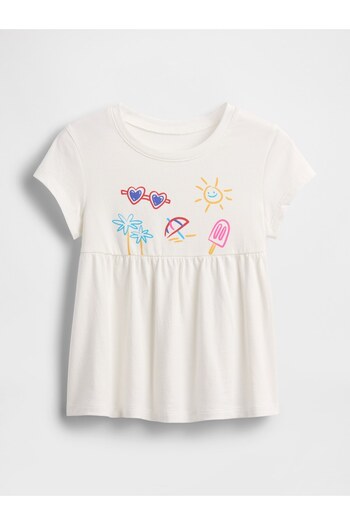 GAP Kız Bebek Beyaz Babydoll Tunik Üst