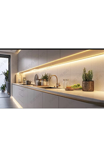 Bvs Elektronik Mutfak Dolabı Için 5 Mt Gün Işığı Şerit Led 12v Adaptör Aç Kapa Anahtarlı