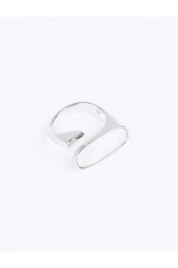 Jimmy Key Silver Color Stripe Figured Ring